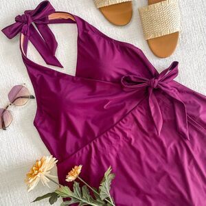 J. Crew halter swim dress.